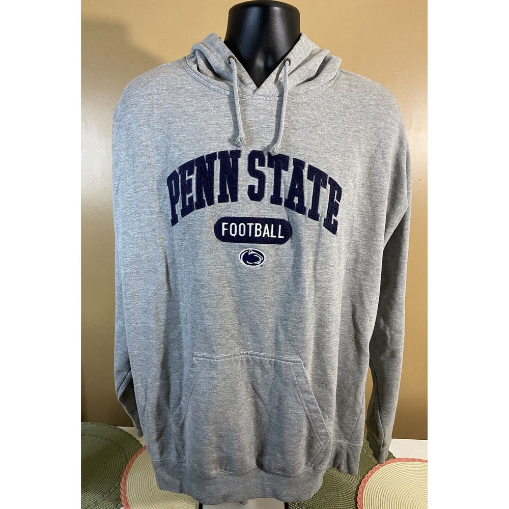Penn St Nittany Loins Embroidered Gray J America Pullover Hoodie Size XL